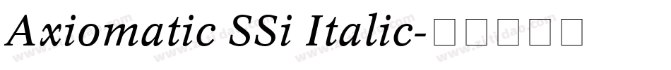 Axiomatic SSi Italic字体转换